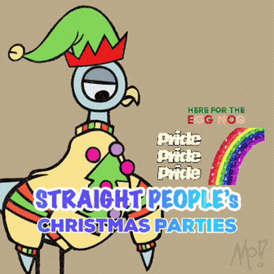 Poster For Straight People's Christmas Parties With Bird GIF