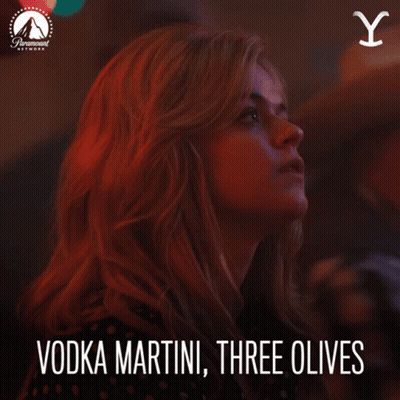 Poster For Vodka Martini Three Olives Woman Looking Up GIF