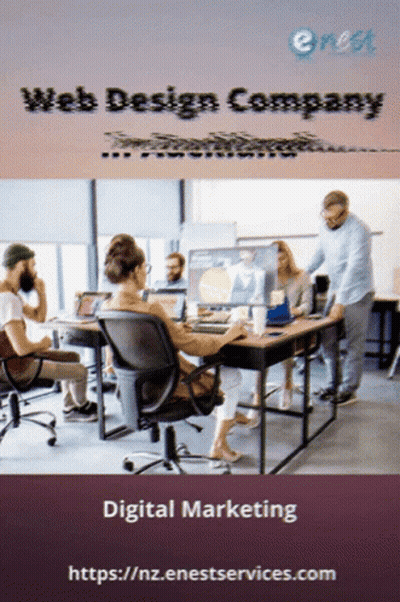 Poster For Web Design Company With Group Of People GIF