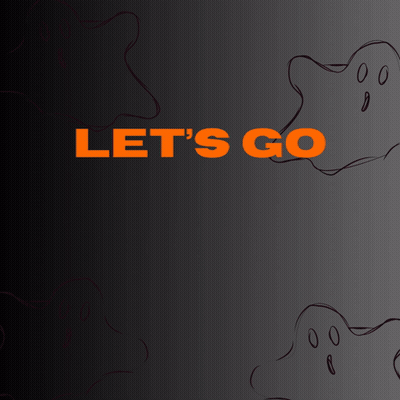 Poster Let's Go With Ghosts Background GIF