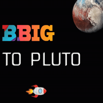 Poster Saying Bbig To Pluto With Rocket GIF
