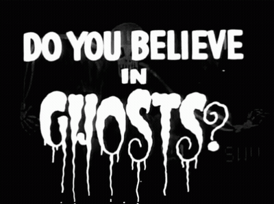 Poster Saying Do You Believe In Ghosts GIF