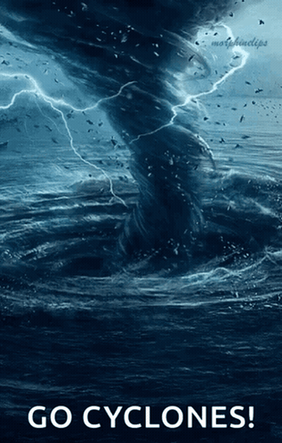 Poster Saying Go Cyclones With Tornado GIF