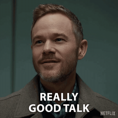Poster Saying Good Talk With Purple Object GIF