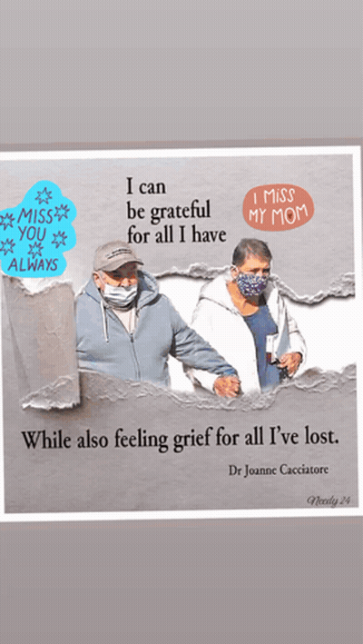 Poster Saying Grateful For All I Have And Grief For All I've Lost GIF