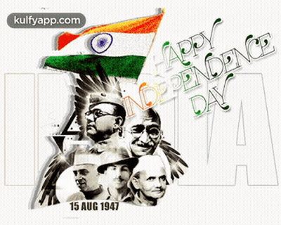 Poster Saying Happy Independence Day With Flag GIF