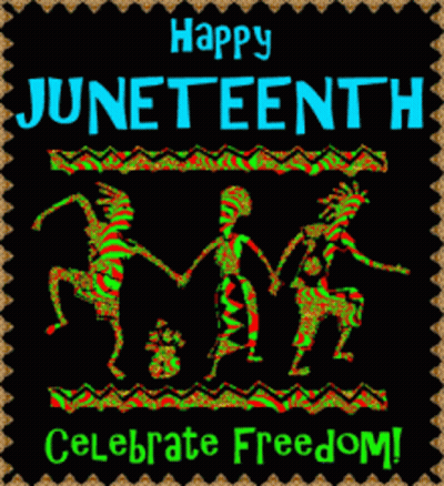 Poster Saying Happy Juneteenth and Celebrate Freedom