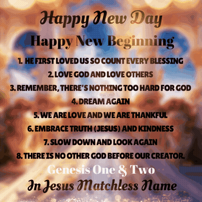 Poster Saying Happy New Day Happy New Beginning GIF