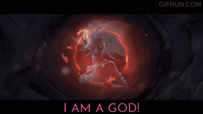 Poster Saying I Am A God GIF