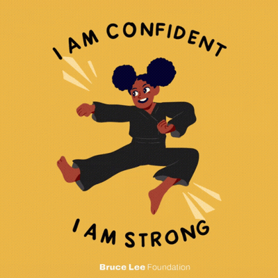 Poster Saying I Am Confident I Am Strong GIF