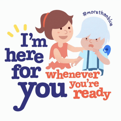Poster Saying I'm Here For You Whenever You're Ready GIF