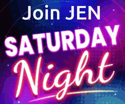 Poster Saying Join Jen Saturday Night GIF