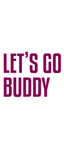 Poster Saying Let's Go Buddy With Paw Prints Sticker