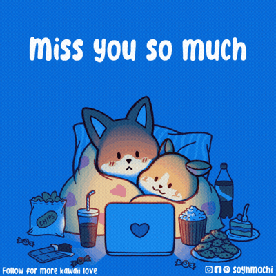 Poster Saying Miss You So Much With Two Dogs GIF