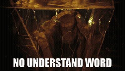 Poster Saying No Understand Word With Statue GIF