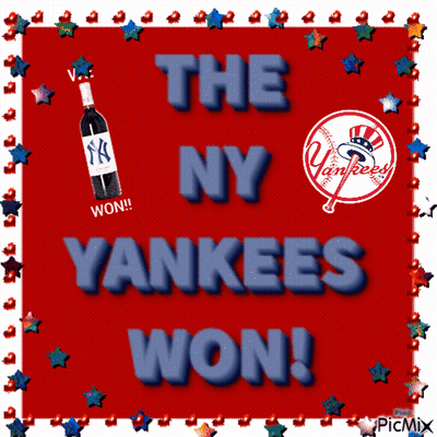Poster Saying NY Yankees Won GIF