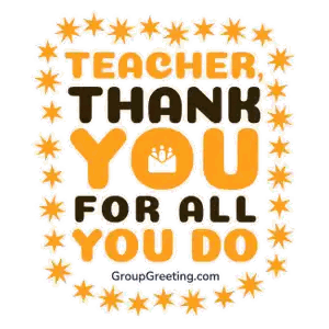 Poster Saying Teacher Thank You For All You Do Sticker
