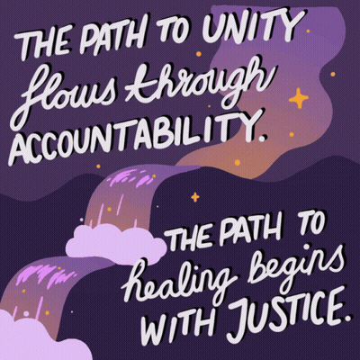 Poster Saying The Path To Unity Flows Through Accountability GIF