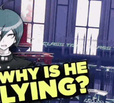 Poster Saying Why Is He Lying In Yellow GIF