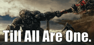 Poster Till All Are One In White Letters GIF