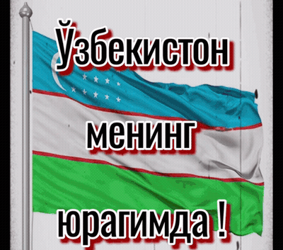 Poster With Flag And Uzbekiston Mening GIF