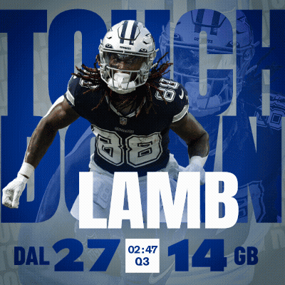 Poster With Football Player Named Lamb GIF