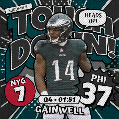 Poster With Football Player Phil Gainwell GIF