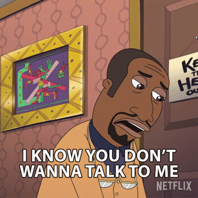 Poster With Man Saying Stop You're Not My Mother GIF