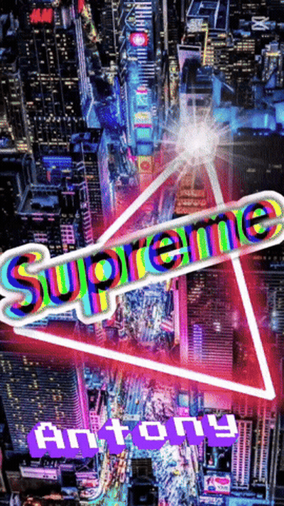 Poster With Neon Sign Supreme GIF
