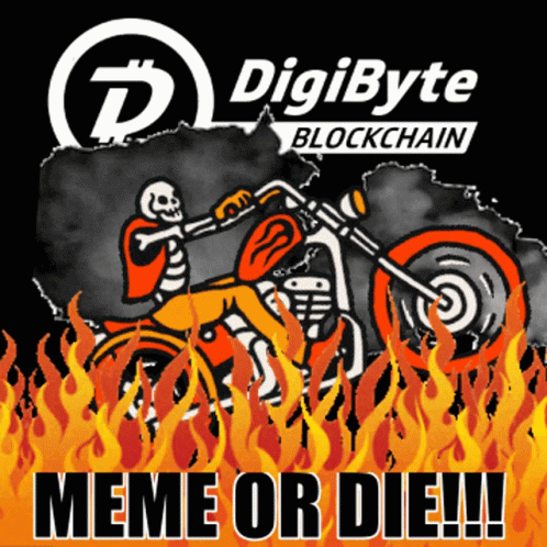Poster With Skeleton Riding Motorcycle Saying Meme Or Die GIF