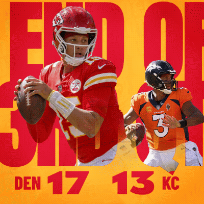 Poster With Two Football Players End of Sunday Den 17 13 KC