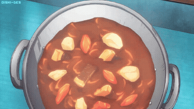 Pot Of Curry With Carrots And Potatoes GIF