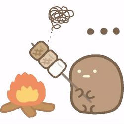 Potato Making Smores On Camping GIF