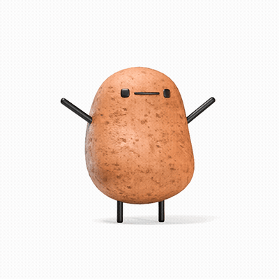 Potato With Arms And Legs And Cartoon Face GIF
