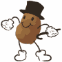 Potato With Hat And Cane GIF