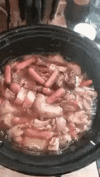 Potluck Putting Meat In The Pot GIF
