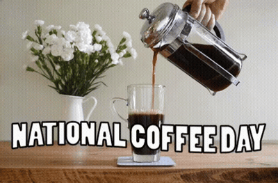 Pouring Coffee Into Glass On National Coffee Day GIF