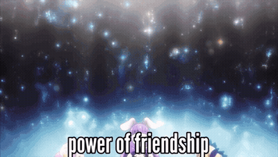 Power Of Friendship On Blue GIF