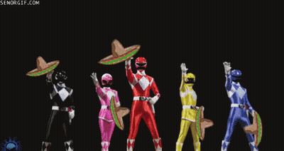 Power Rangers Dancing In Sombreros GIF
