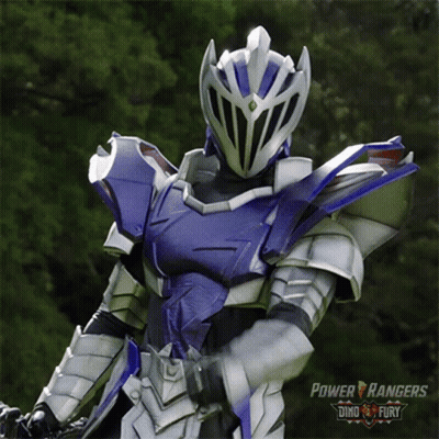 Power Rangers Dinosaur Fury Poster Purple Silver Ranger GIF