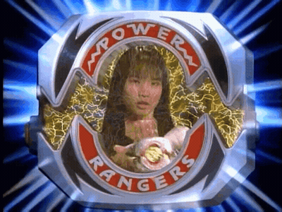 Power Rangers Logo With Woman GIF