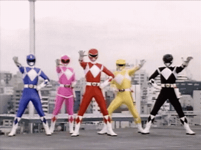 Power Rangers Standing In A Line GIF