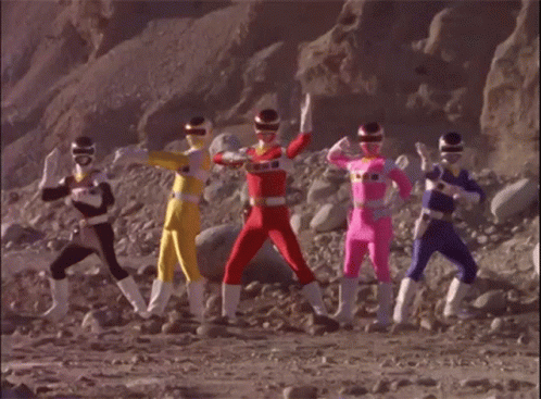 Power Rangers Standing In A Row GIF