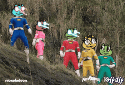 Power Rangers Standing On A Hill GIF
