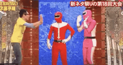 Power Rangers Walking Down Hallway GIF