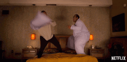 Powerful Face Pillow Fight  GIF