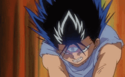 Powerful Hiei Clothes Torn Magic Attack GIF