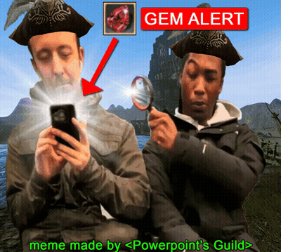 Powerpoint's Guild Two Men Phone Magnifying Glass GIF