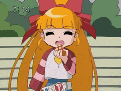 Powerpuff Girls Blossom Eating GIF
