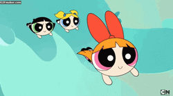 Powerpuff Girls Flying Superheroes GIF